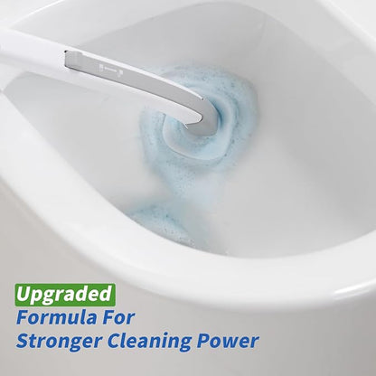 oshang Disposable Toilet Brush 2 Pack- Toilet Bowl Cleaner, Toilet Cleaning Supplies, Toilet Brush with Holder, 28 Refills for Deep Cleaning and Hygienic Bathroom Maintenance