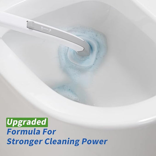oshang Disposable Toilet Brush 2 Pack- Toilet Bowl Cleaner, Toilet Cleaning Supplies, Toilet Brush with Holder, 28 Refills for Deep Cleaning and Hygienic Bathroom Maintenance