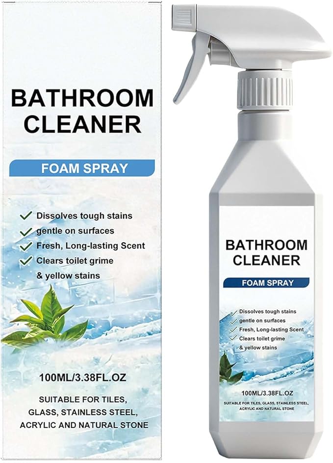 Scale Remover Bathroom Cleaner, Bathroom Cleaner Foam Spray for Tiles, Glass, Stainless, Steel, Acrylicand Natural Stone, 100ml (1)
