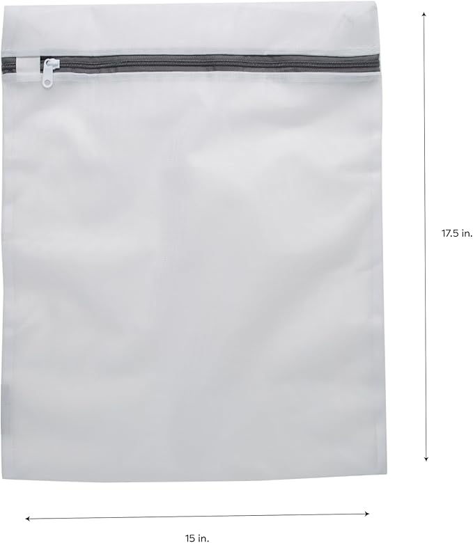 Laundry 360 Large Mesh Wash Bag | Laundry | Washing Machine | Zipper Closure | Prevents Pulling and Tearing | Clothes | Garments | Delicates | Socks | White