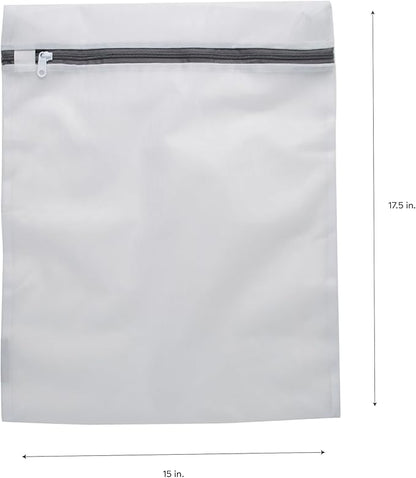 Laundry 360 Large Mesh Wash Bag | Laundry | Washing Machine | Zipper Closure | Prevents Pulling and Tearing | Clothes | Garments | Delicates | Socks | White