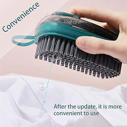 Brush with Soap Dispenser, Good Srubber Cleaner for Dish Sink Pan Pot Washing and Cleaning, Bathroom, Kitchen, Soft Laundry Clothes and Shoes Scrubbing Brush(Green) (Green)