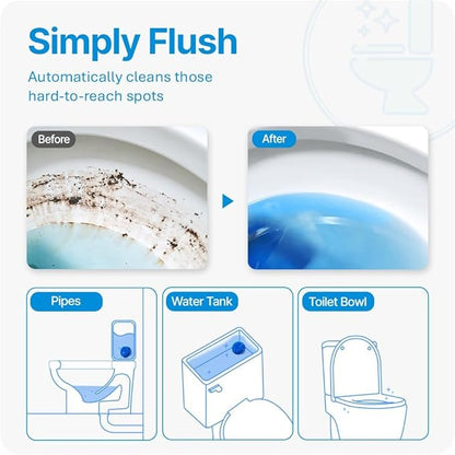 Disposable Tablets Type Toilet Bowl Cleaners(30 pack) Odor Eliminator, Fresh Scent, Multipurpose Residential and commercial Cleaners 2-3 week Lasting