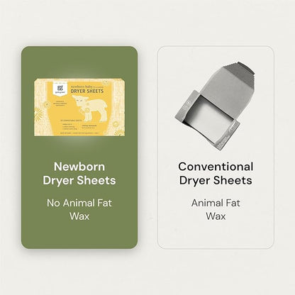 Grab Green Newborn Baby Laundry Detergent Pods and Dryer Sheets Bundle, 30 Count Pods and 40 Dryer Sheets, Calming Chamomile Scent, Plant and Mineral Based Laundry Care Set