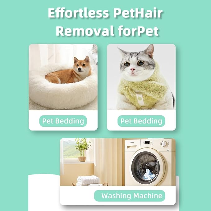 Upgarded Pet Hair Dissolver Pro Washing Machine Cleaner Powder, Deep Cleaning Pet Bedding, Deep Cleaning Washing Machine, 3 Sachets, 405g, Dog Cat Hair | Stain | Odors Remover for Laundry, No More Fur