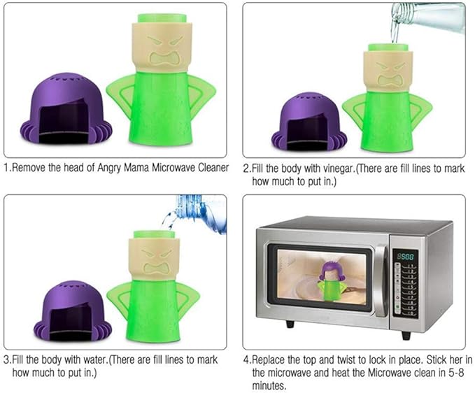 Microwave Cleaner Steam Easily Cleans the Crud In Minutes Steam Cleans With Vinegar and Water for Home Office Kitchens,Green