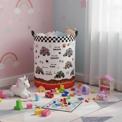 Baby Laundry Hamper kids laundry Basket Waterproof Laundry Bag for Bedroom Toy Clothes Organizer Room Décor(Truck)