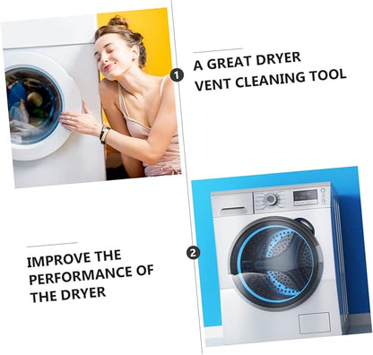FOMIYES Extended Handle Washing Machine Cleaning Brush Dryer Vent Cleaner Tool for Home Stainless Steel Rod and Brush Head for Exhaust Port and Duster Cleaning