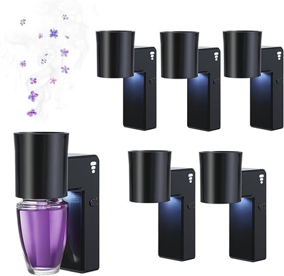 ROSSEX 6 PCS Wall Fragrance Plug in with Night Light and Oil Diffuser Plug with Upgraded Fragrance Concentration Control, Compatible with Bath and Body Works WallFower for Home, Black