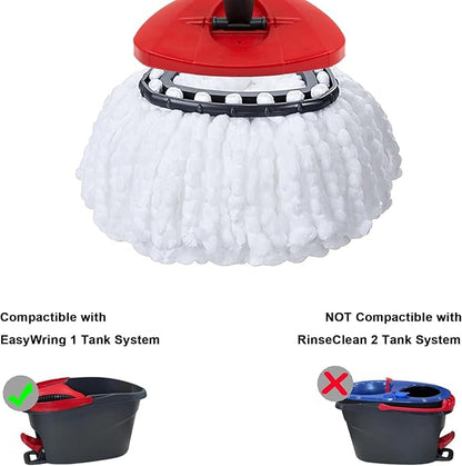 2 Pack Mop Replacement Heads for O-Ceda EasyWrin Spin Mop, Microfiber Spin Mop Refills, Easy Cleaning Mop Head Replacement