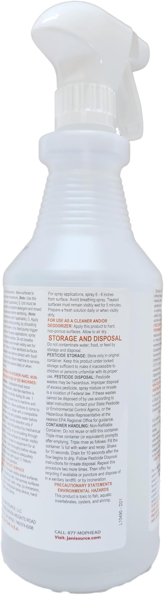 Bussit Clean Foodservice Surface Sanitizer & Cleaner, Spray and Wipe, Kills 99.9% of Kitchen Bacteria, 1 Quart (Each)
