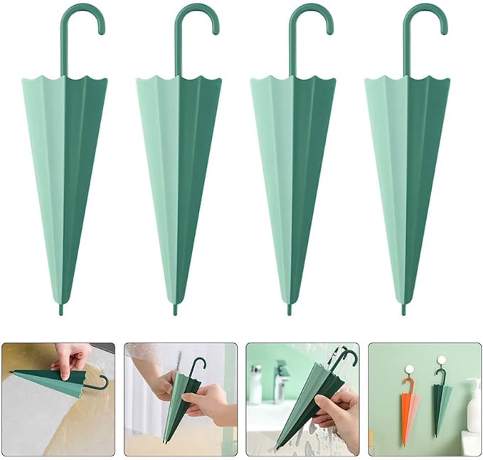 TEHAUX 4pcs Bathroom Glass Wipers Set, Mini Shower Glass Squeegee with Handle, Green Household Window and Mirror Cleaner for Bathroom and Kitchen Surfaces