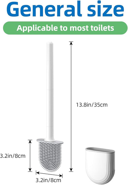 Silicone Toilet Brush,Toilet Bowl Brush,Toilet Brush and Holder Set,Rv Toilet Cleaner Brush Wall Mounted for Bathroom，RV Travel Trailers and Campers