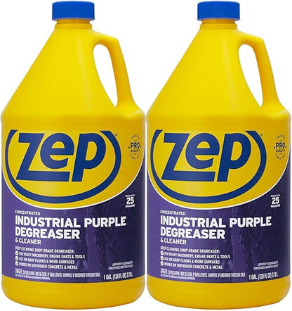 Zep Industrial Purple Cleaner and Degreaser Concentrate - 1 Gallon (Case of 2) R45802 - Powerful Deep Oil and Grease Cleaning Formula for Machinery, Engine Parts, Shop Floors, Garages, Works on