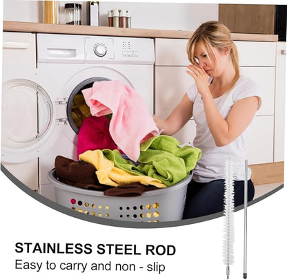 FOMIYES Extended Handle Washing Machine Cleaning Brush Dryer Vent Cleaner Tool for Home Stainless Steel Rod and Brush Head for Exhaust Port and Duster Cleaning