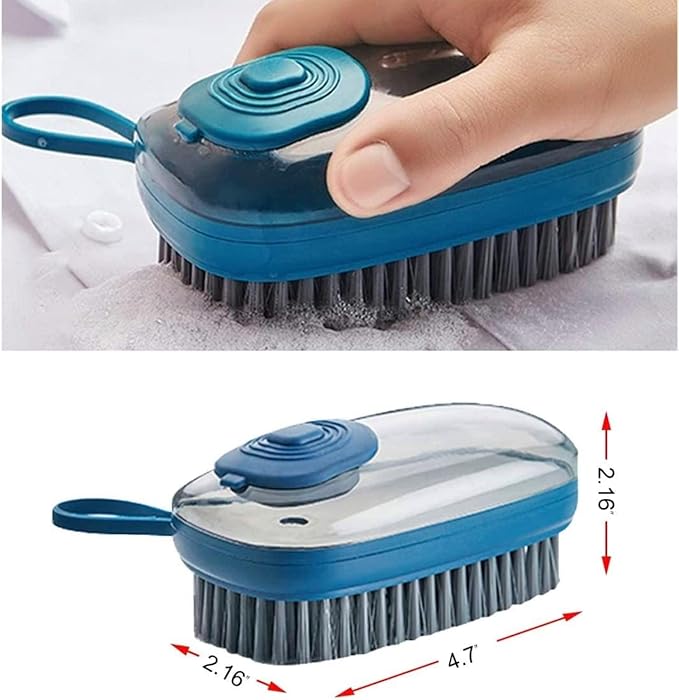 Brush with Soap Dispenser, Good Srubber Cleaner for Dish Sink Pan Pot Washing and Cleaning, Bathroom, Kitchen, Soft Laundry Clothes and Shoes Scrubbing Brush(Green) (Blue)