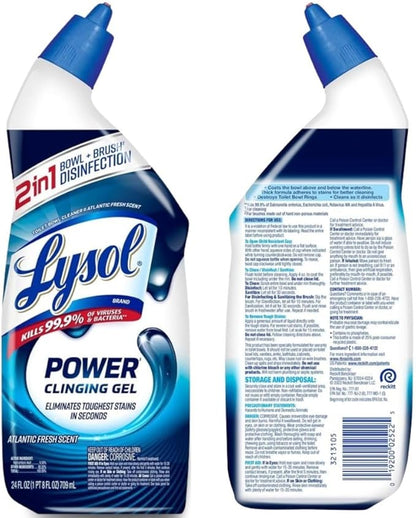 LysoI POWER Toilet Bowl Cleaner, Stain Remover | Fresh Scent | 24 Oz Bottle (4-Pack)