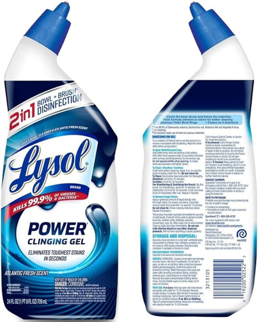 LysoI POWER Toilet Bowl Cleaner, Stain Remover | Fresh Scent | 24 Oz Bottle (4-Pack)