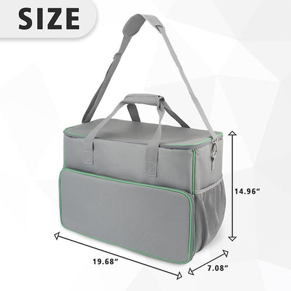 Carry Bag for Bissell Little Green Machine 1400B, Large Storage Bag Carrying Case for Bissell Carpet Cleaner, Car Vacuum Attachments Cleaning Tools Organizer, Cleaner Solution Pocke, Grey(Bag Only)