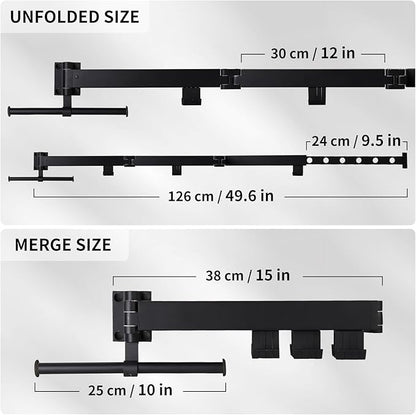 Wall Mounted Clothes Drying Rack,Drying Rack Clothing Wall Mount with Foldable Features(Tri-Fold),Space Saver,Wall Mounted Drying Rack for Laundry Balcony Bathroom (Black)