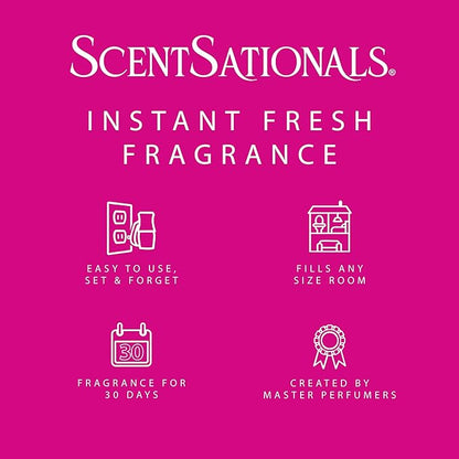 Scentsationals Plug in Air Freshener Starter Set – Swivel Plug Fragrance Oil Diffusers & 2 Long Lasting Scent Refills - Girlfriend Night Scent