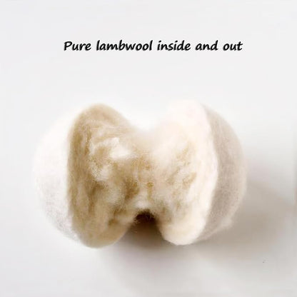 Wool Dryer Balls - Laundry Balls - Natural Fabric Softener, Alternative to Dryer Sheets, Liquid Softeners and Plastic Balls, 6-Pack, Plus Free 10g Lamb Wool for Stuffing