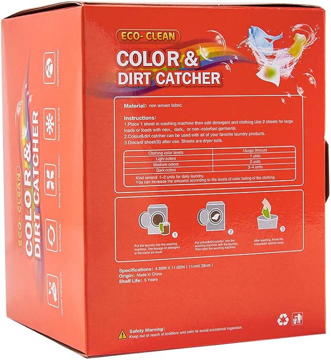 Dye Trapping Sheets, 108 Count Color Keeper Sheets for Laundry, Prevent Light Colored Clothes from Being Dyed