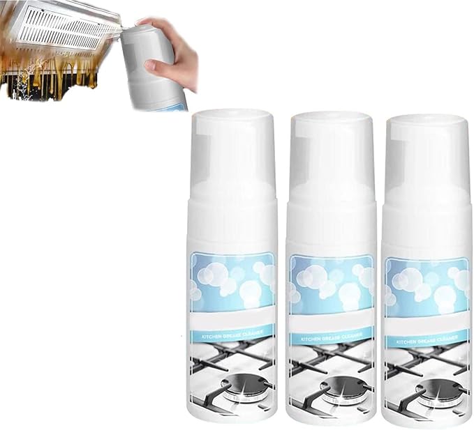 Kitchen All-Purpose Cleaner,Multipurpose Dirt Cleanser,Multi-Purpose Kitchen Grease Cleaner Foam Kitchen Non Greasy Dirt Cleaner Spray (3pcs)