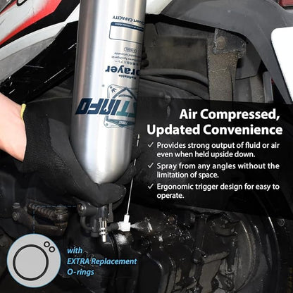 FIRSTINFO A1638L (3rd Gen) Patented Max. Pressure 140psi / 1000ml Thickened Aluminum Canister Refillable Aerosol Spray Can | Pneumatic Compressed Air Sprayer | Wide Mist Spray