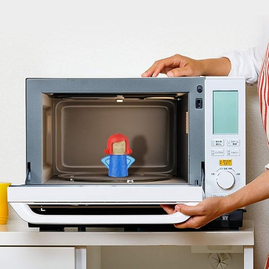 Angry Mom Microwave Cleaner - Angry Mom Mad Creay Mama Microwave Oven Cleaner High Temperature Steam Cleaning Equipment Tool Easily Crud Steam Cleans Add Vinegar and Water for Kitchen (Blue)