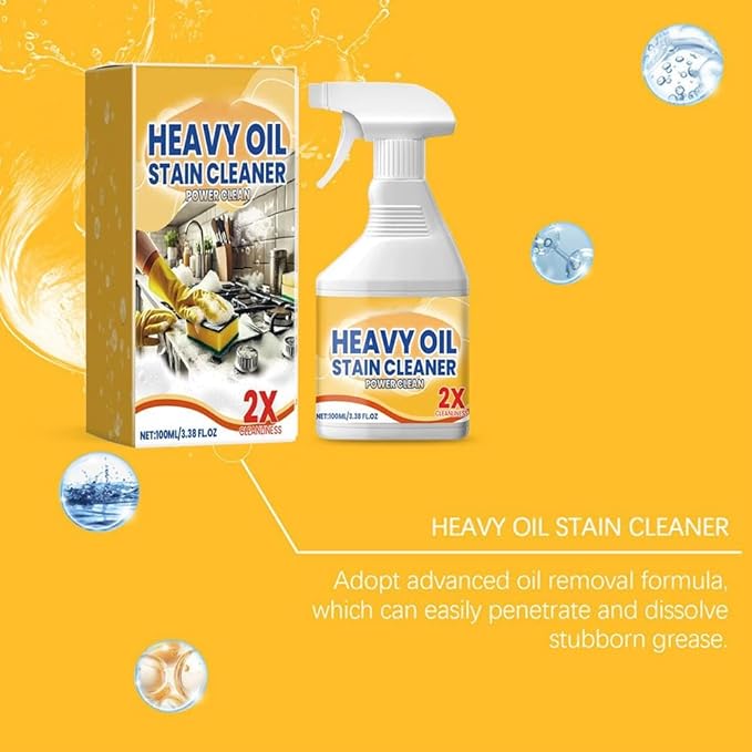 Heavy Duty Degreaser Cleaner Spray, Powerful Clean Kitchen Oil Stains Spray, All Purpose Kitchen Heavy Oil Cleaning Agent, Oil Enemy Foaming Cleaner, for Countertops, Ovens, and Appliances
