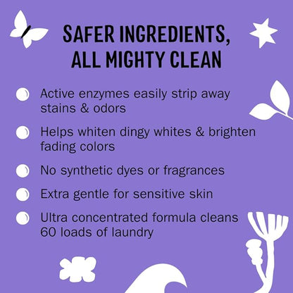 Molly's Suds Super Powder Detergent | Extra Strength Laundry Soap, Stain Fighting | Sensitive Skin | Simple, Effective Ingredients | 60 Loads - Lavender