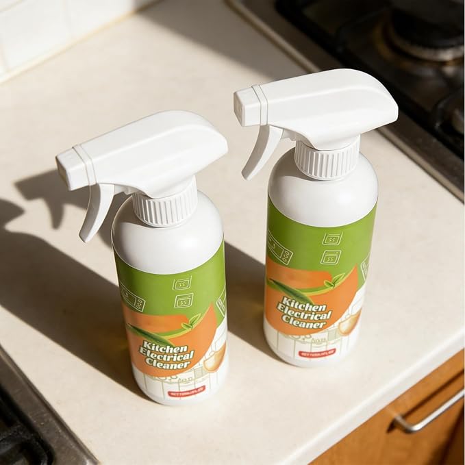 2PCS Electrolyzed Ion Kitchen Cleaner Spray - Multi-Purpose Household Cleaner for Oven, Stove, Range Hood & Appliances, Degreaser for Kitchen Surfaces (120ML)