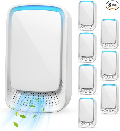 2026 Air Ionizers for Dust Mites,8Pack Plug In Air Purifier with for Home Negative Ion Generator,Quiet Mini Air Freshener for Bedroom,Office,Basement,Air Ionizer for Odor,Pets Smell,Dust,Smoke