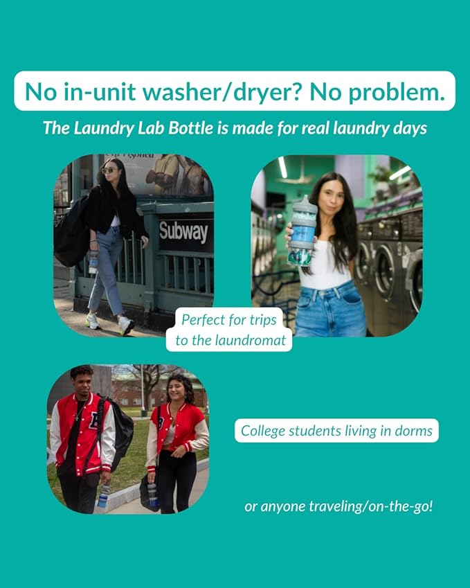 Bottle: Laundry Detergent Bottle – Refillable, Leakproof, Portable, Compact for Apartments, Dorms & Laundromats | College Laundry Essentials | Small-Space Organizer (Magenta)