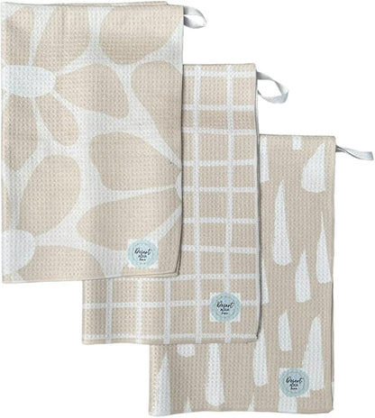 || 3 Pack Double Sided|| Not Your Ordinary Kitchen Towels || Dish Towel || Waffle Weave Microfiber || Highly Absorbent || Hanging Loop || Dish Cloths ||Designer Prints