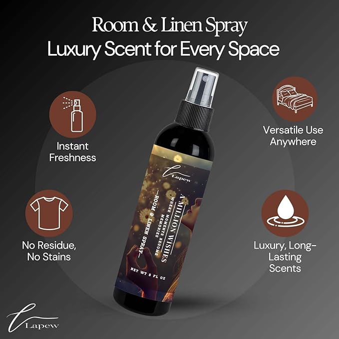Lapew Room & Linen Spray | Fragrance Mist for Home, Car & Office | Fabric & Air Freshener | Neutralizing Mist | Made in USA | A Million Wishes