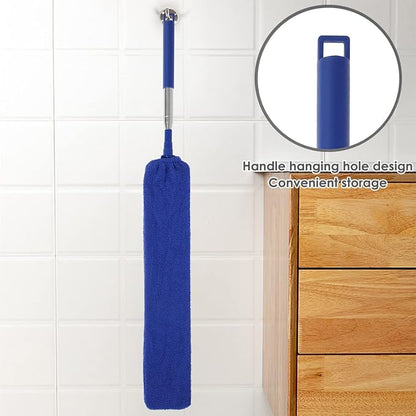 Gap Dust Cleaner, Telescopic Removal Brush Long Handle Duster,Multifunction Retractable Microfiber Flat Gap Dust Brush Gap Mop,Extendable Cleaning Tool, for High Celling Bedroom Window (Royal Blue)