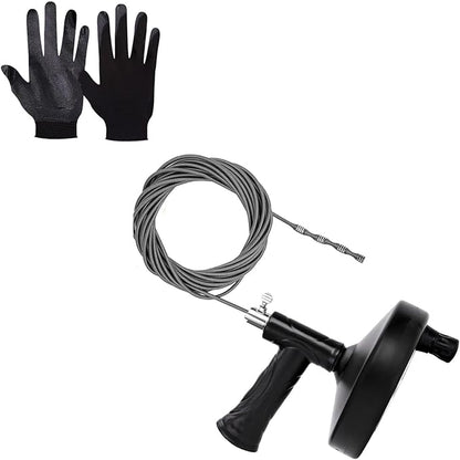 Drain Snake 25 Ft, Drain Auger Hair Clog Remover Heavy Duty Flexible Plumbing Snake Bathroom Kitchen Sink Cleaner Tools for Shower Bathtub Pipe