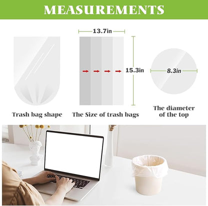 Teivio 1 Gallon 260 Counts Strong Clear Trash Bags Garbage Bags,Mini Waste Basket Liners,Tiny Bathroom Trash Can Bin Liners,Small Plastic Bags for Home Office Kitchen Car Bedroom Dog waste Baby Diaper