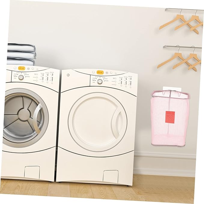 Healifty Wall-mounted Laundry Basket with Nail Hook for Space-saving Clothes Storage Bathroom Apartments Mesh Organizer