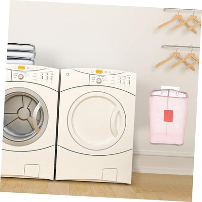 Healifty Wall-mounted Laundry Basket with Nail Hook for Space-saving Clothes Storage Bathroom Apartments Mesh Organizer