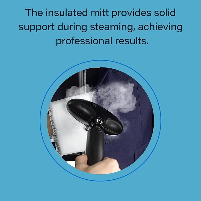 Clothes Steamer Stand Hanger with Steamer Ironing Glove for Steaming Clothes, Handheld Garment Steamer Rack with Grey Mini Handhelded Ironing Pad Board