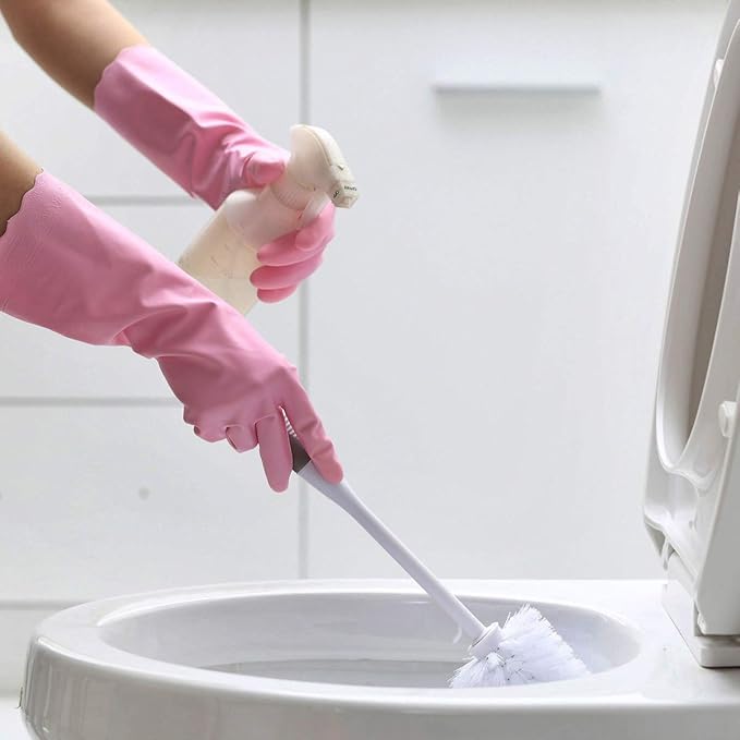 HSL Household Cleaning Gloves - Reusable Kitchen Dishwashing Gloves with Latex Free, Cotton lining, Waterproof, Non-Slip (Small, 3 Pairs)