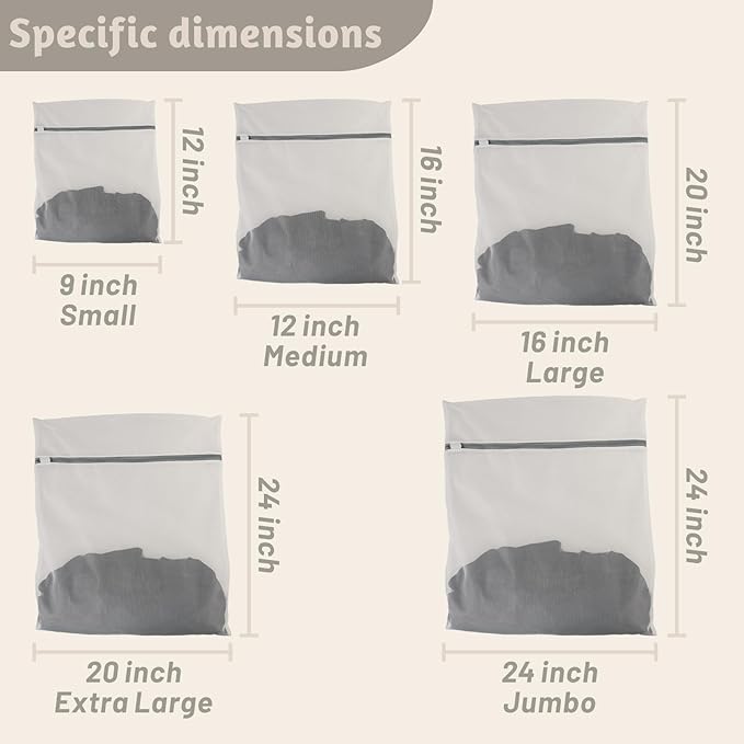 3 Pcs Premium Fine Mesh Laundry Bags, 3 Large 16 x 20 Inches Durable Laundry Wash Bags with Sturdy Zipper for Delicates, Laundry Bag for Delicates, Garment Bag for Washing Machine (3 Large)