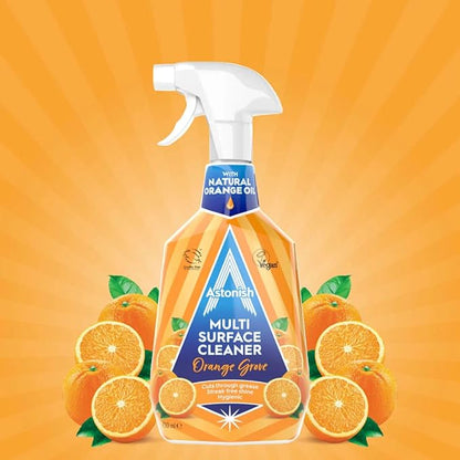Astonish Specialist Multi Surface Cleaner - Orange Grove Scented Heavy Duty Kitchen Cleaner - Cruelty Free Formula Cuts Through Grease And Stains On Kitchen Surfaces & Oven Doors, 750ml Spray Bottle