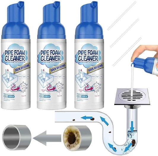 Powerful Drain Cleaner,Drain Cleaner Foam,Odor Eliminator,Foaming Drain Cleaner,Unclogs,Foam Sink Cleaner,Liquid Plumber Drain Cleaner,Clog Remover For Kitchen Drain,Sinks,Tubs (3 bottles)