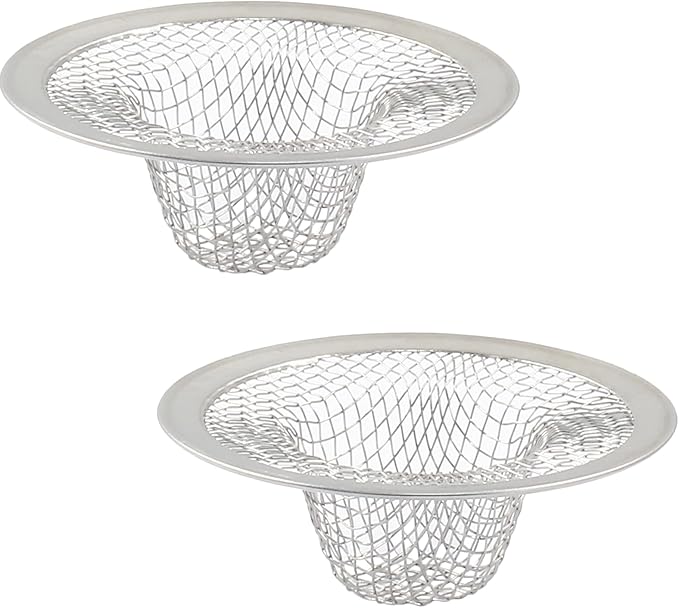 Piutouyar 2 Pack Stainless Steel Kitchen Sink Strainer, 2.8 Inch Diameter Mesh Basket Large Round Filter Kitchen Drain Strainer Food Catcher for Bathroom Bathtub Wash Basin Garbage
