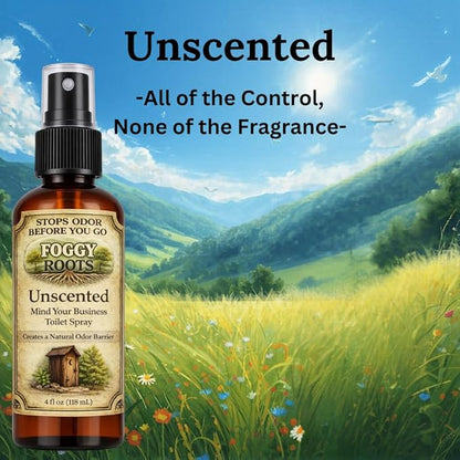 Unscented Pre-Poop Toilet Spray – Stops Odor Before It Starts, Bathroom Odor Eliminator for Toilet, 4 oz (200+ Uses) Travel, Home & Work