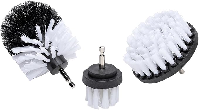 Eastwood Concours Interior Cleaning Drill Brush Attachment Set | 3-PC Professional Brush Scrubber Set for Car Detailing & Automotive Carpet Deep Cleaning | Includes 2", 4" Flat Brushes & 3" Dome Brush